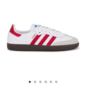 Adidas Samba White with Red Stripes